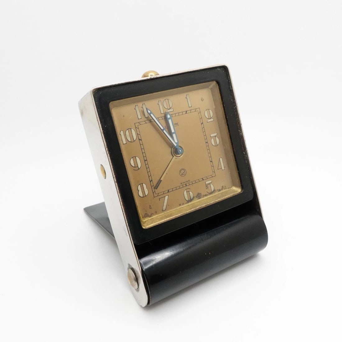 JAEGER-LECOULTRE 2 DAYS BLACK FOLDING ALARM DESK TRAVEL CLOCK (1 of 2)