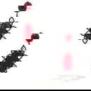 3.90 CARAT ROUND-PEAR SHAPE DIAMOND 26.5-11.9 MM RUBY 18K GOLD-SILVER EARRINGS