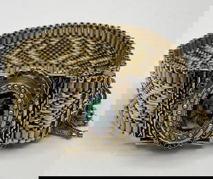 ANTIQUE 14K Y/G ENAMELED VICTORIAN WATCH/PENDANT/BROOCH