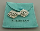 VINTAGE TIFFANY & CO PLATINUM BOW 3ct DIAMOND BROOCH