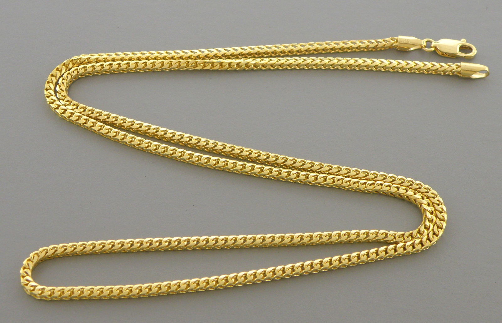 NEW 14K YELLOW GOLD SOLID FRANCO CHAIN NECKLACE: 14K YELLOW GOLD FRANCO CHAIN NECKLACE 14K Solid Yellow Gold (not gold plated or gold filled) Sizes measure from 1mm wide Lengths measure from 18" Long Well made chain Lobster clasp 14K Yellow Gold, po