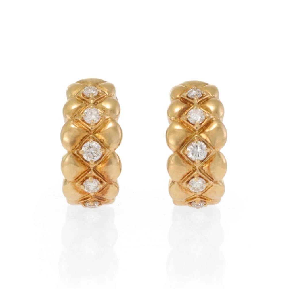MORABITO PARIS DIAMOND 18K YELLOW GOLD HUGGIE CLIP ON EARRINGS LIQUIDATION: MORABITO PARIS DIAMOND 18K YELLOW GOLD HUGGIE CLIP ON EARRINGS LIQUIDATION Morabito Paris Diamond 18k Yellow Gold Huggie Clip On Earrings LIQUIDATION Description This lovely pair of earrings are authe