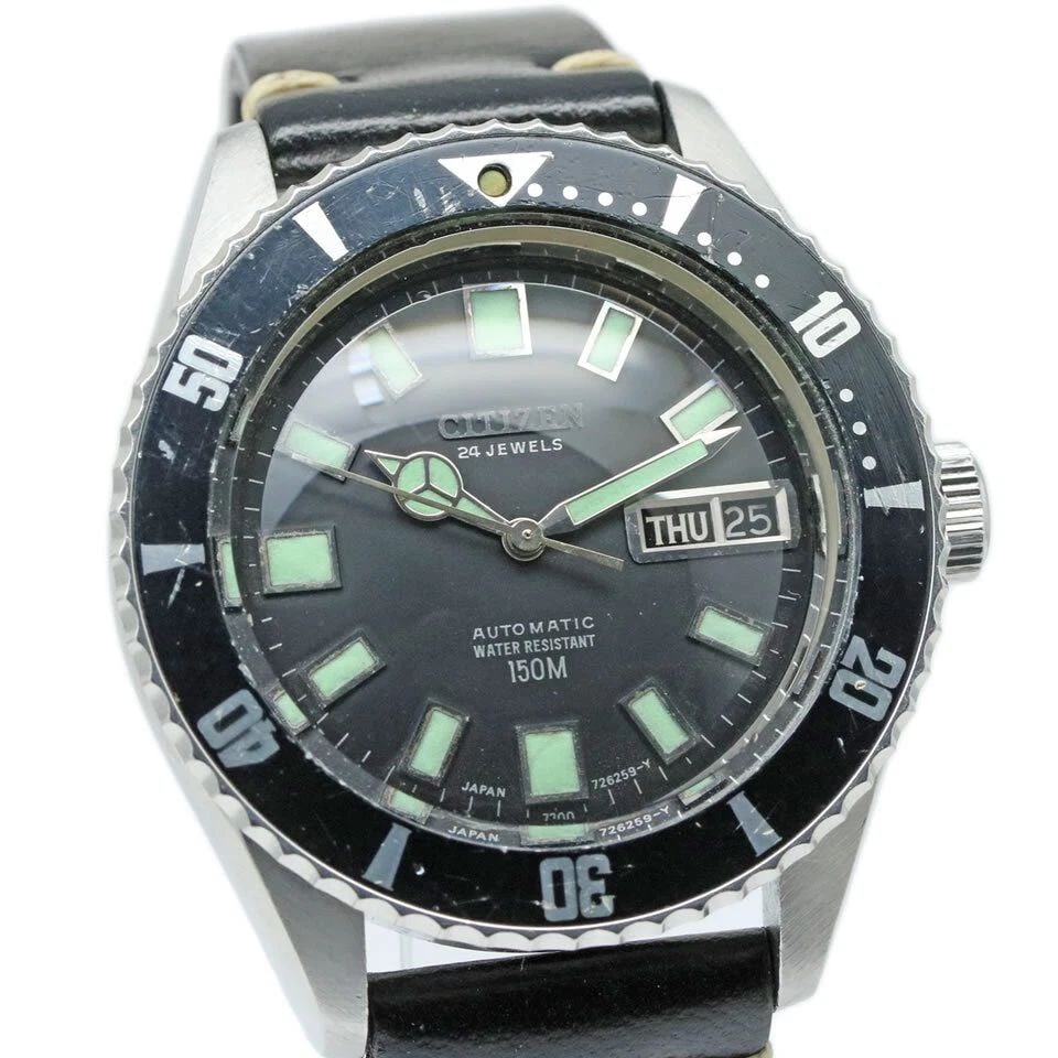 CITIZEN "LEOPARD" 150M DIVER DAY-DATE 4-722710 Y CAL.7210 MEN'S WATCH (1 of 2)