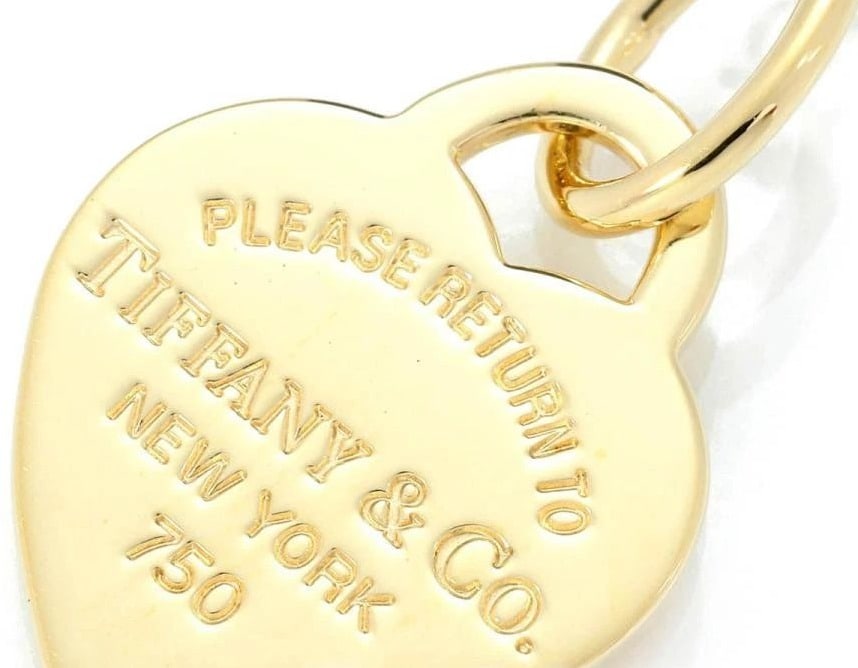 TIFFANY & CO. HEART TAG K18 YELLOW GOLD LENGTH 46CM NECKLACE PRE OWNED (1 of 2)