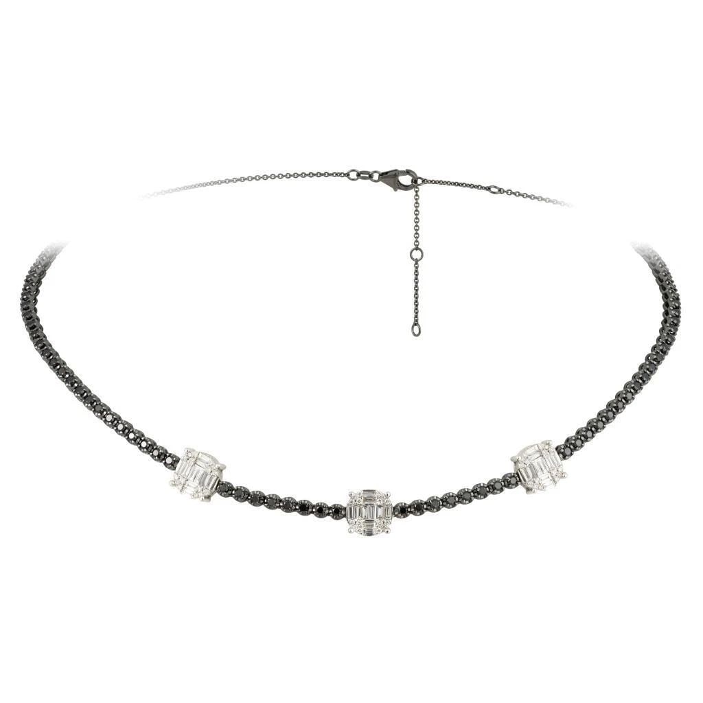 18KT BLACK DIAMOND WHITE DIAMOND NECKLACE (1 of 2)