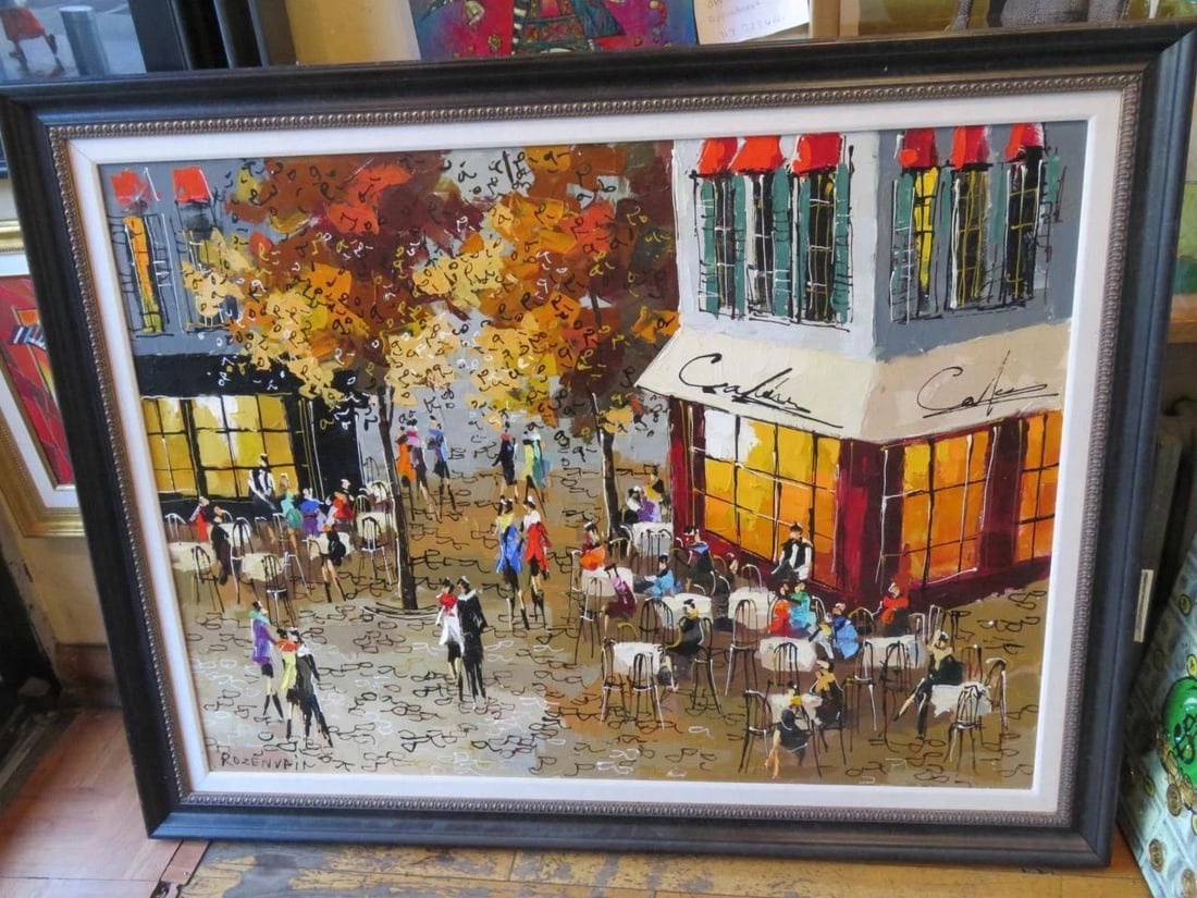 EXQUISITE XLRG ORIG DLX MONTMARTRE PARIS PAINTING MICHAEL ROZENVAIN (1 of 2)