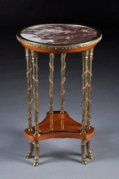 1900S GILT BRONZE BURL WOOD GUERIDON TABLE ADAM WEISWEILLER MANNER (1 of 2)