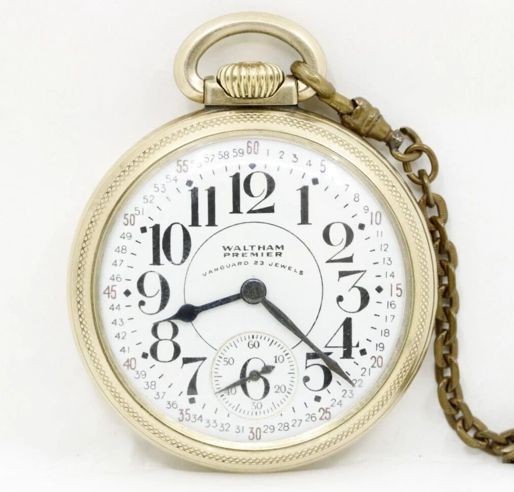 1937 WALTHAM PREMIER VANGUARD 23 JEWELS 16S GOLD FILLED RAILROAD POCKET WATCH: 1937 WALTHAM PREMIER VANGUARD 23 JEWELS 16S GOLD FILLED RAILROAD POCKET WATCH 1937 WALTHAM PREMIER VANGUARD 23 JEWELS 16S GOLD FILLED RAILROAD POCKET WATCH Description 1937 Waltham Premier Vanguard 23
