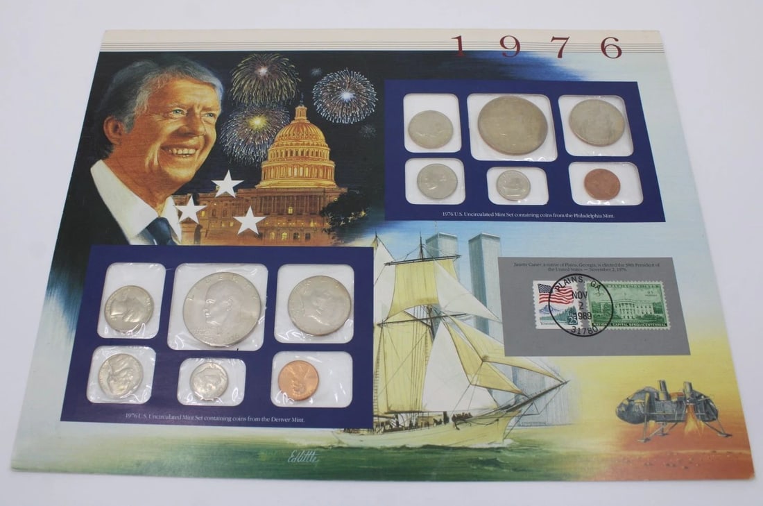 1976 P/D US MINT SET BY THE POSTAL COMMEMORATIVE SOCIETY STAMP FIRST DAY COVER (1 of 2)