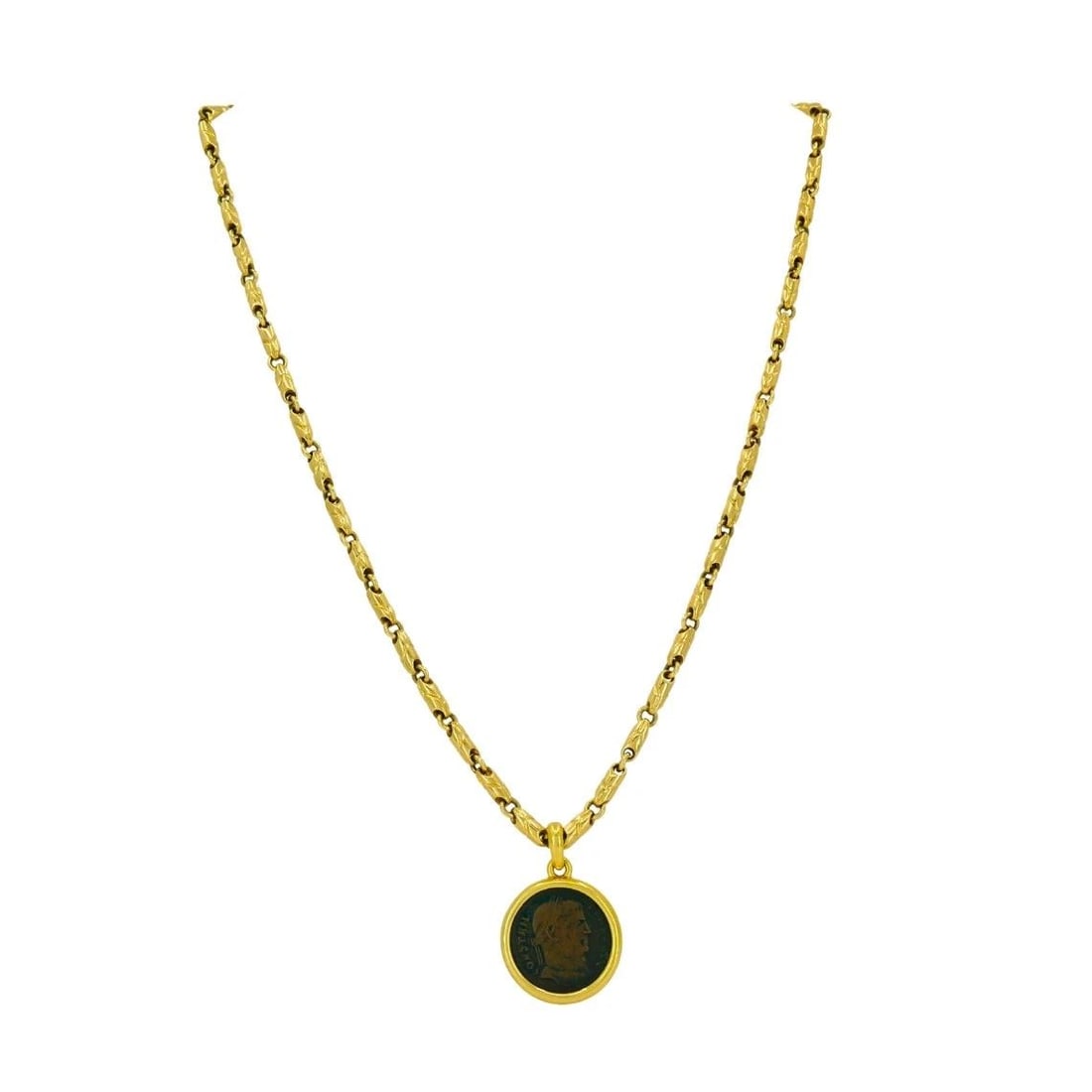 BVLGARI BULGARI MONETE NECKLACE ANCIENT ROMAN COIN 18K GOLD (1 of 2)