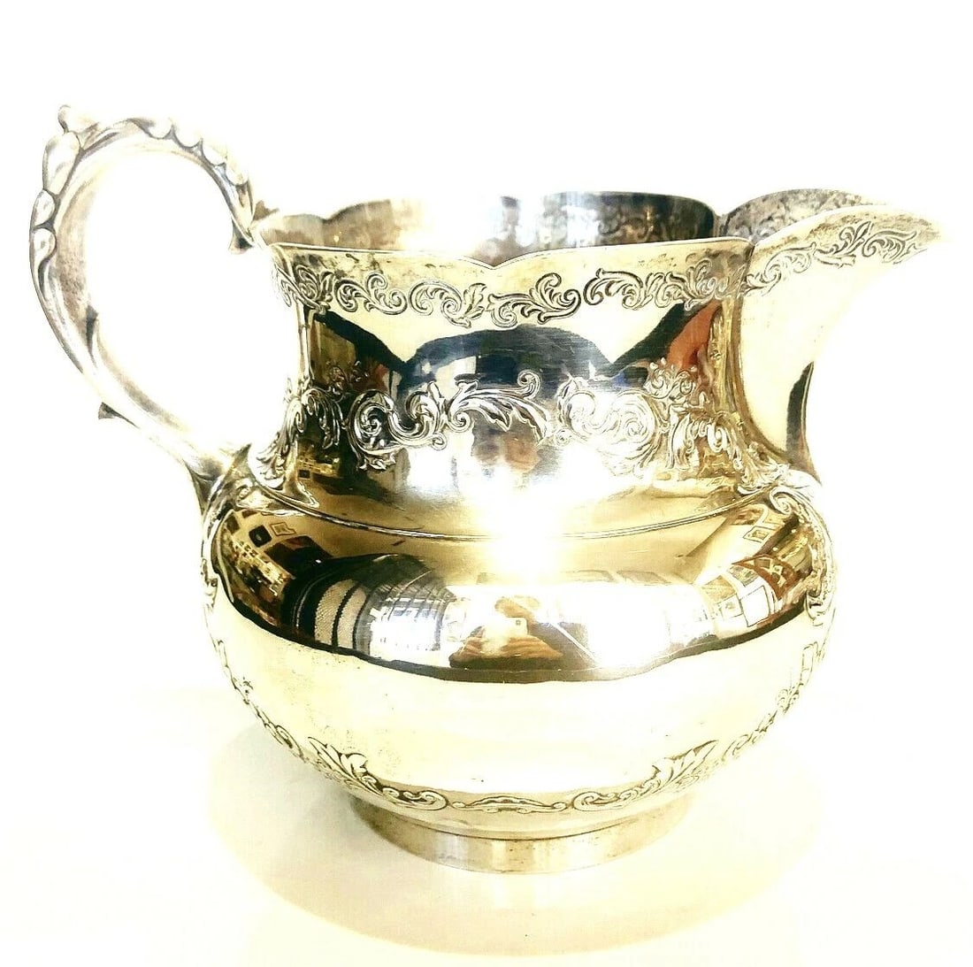 1900'S EUROPEAN STERLING SILVER WATER PITCHER COLLECTABLE DECORATIVE (1 of 2)