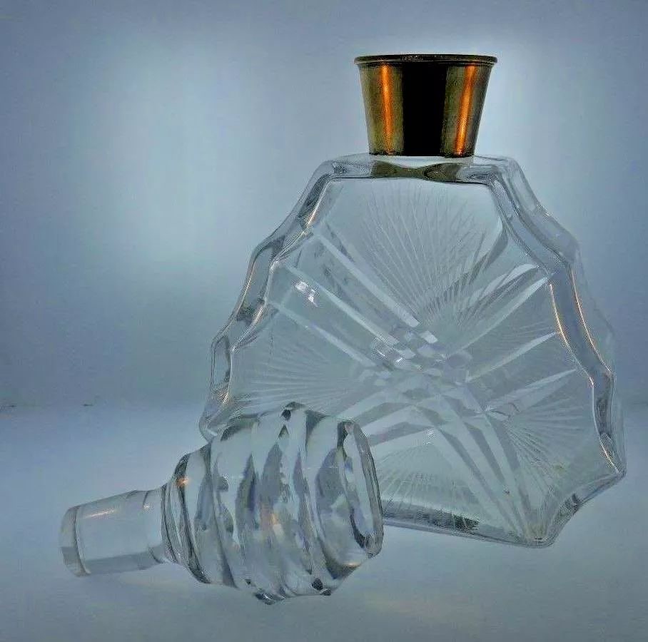 ANTIQUE ROCK CRYSTAL & STERLING SILVER PERFUME BOTTLE (1 of 2)