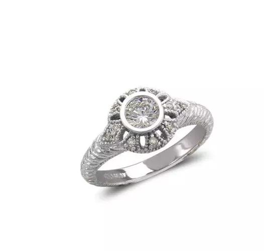NEW 14K WHITE GOLD LADIES FASHION SOLITAIRE CZ RING (1 of 2)