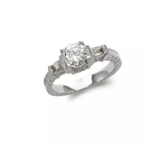 NEW 14K WHITE GOLD LADIES FASHION SOLITAIRE CZ RING (1 of 2)