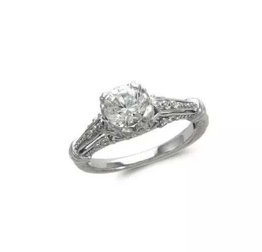 NEW 14K WHITE GOLD LADIES FASHION SOLITAIRE CZ RING (1 of 2)
