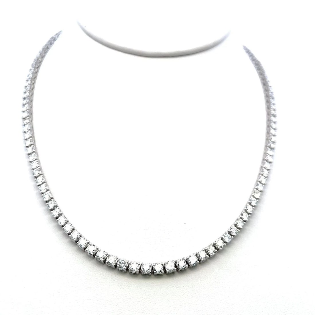 16.52 CARAT ROUND BRILLIANT G VS DIAMOND 14 KARAT WHITE GOLD RIVIERA NECKLACE (1 of 2)