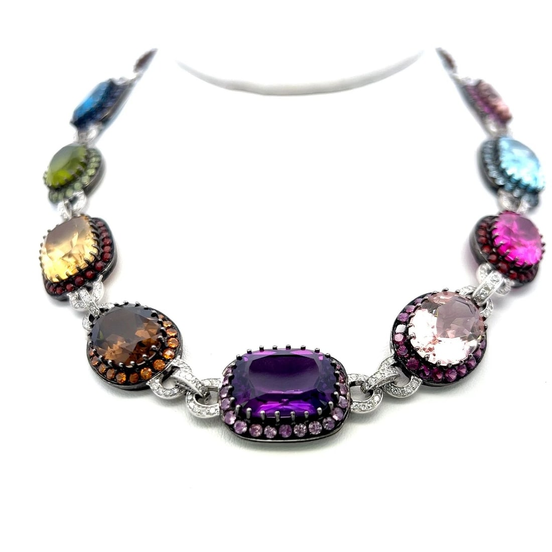 3.00 CARAT ROUND BRILLIANT DIAMOND 18K WHITE GOLD GEMS STONE NECKLACE (1 of 2)