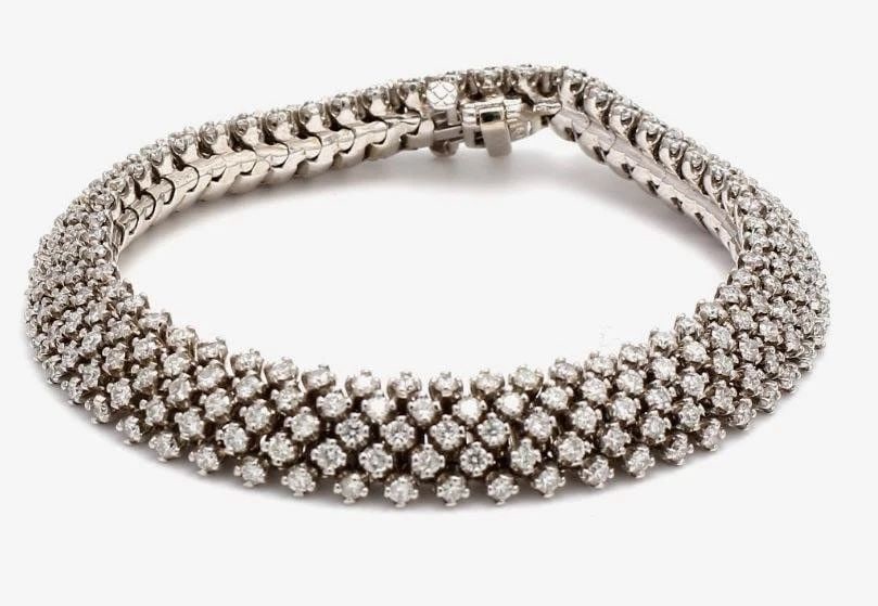 7.89 CARAT DIAMOND 14 KARAT WHITE GOLD GEMSTONE BRACELET (1 of 2)