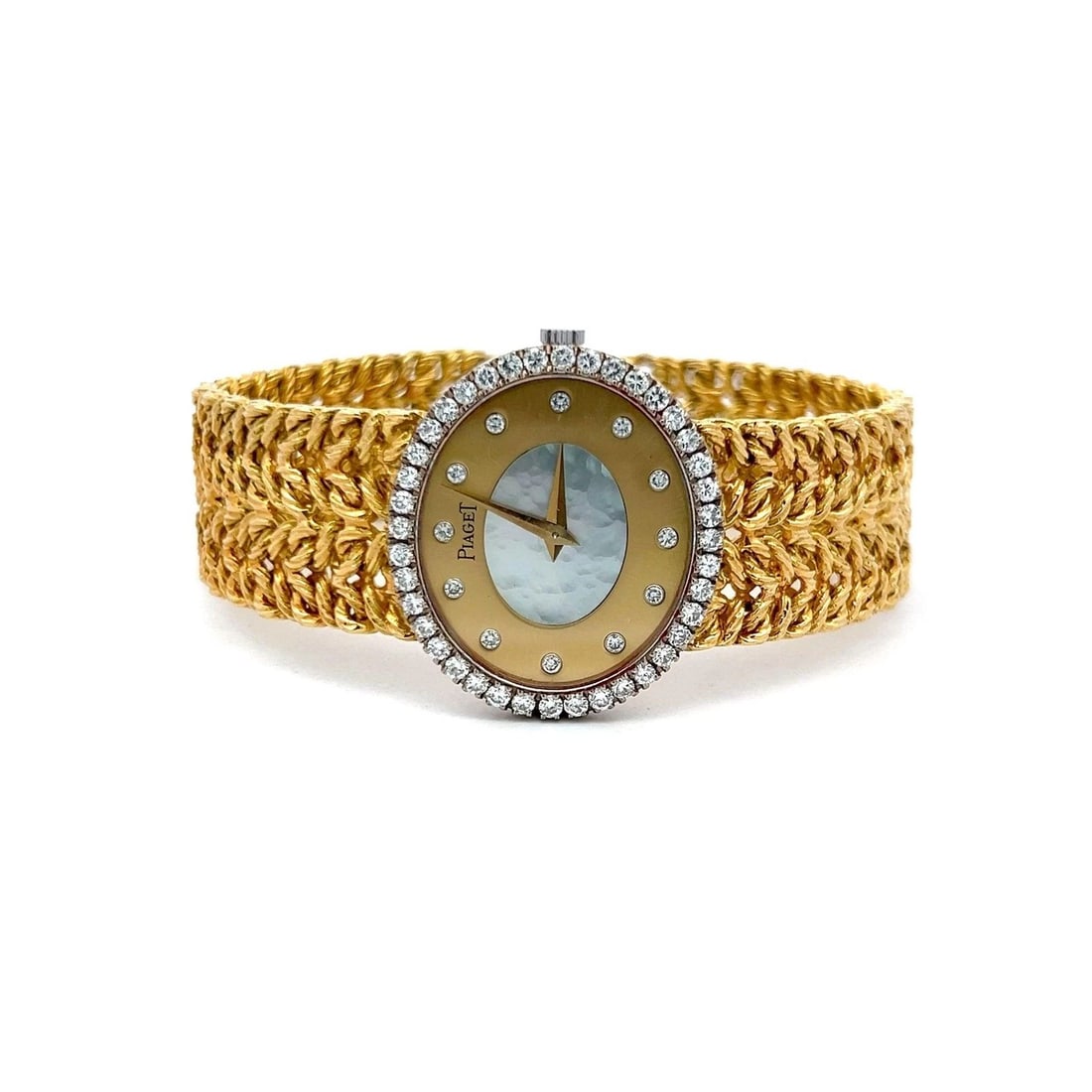 PIAGET 1.56 CARAT ROUND BRILLIANT G VS2 DIAMOND 18 KARAT YELLOW GOLD WRIST WATCH (1 of 2)