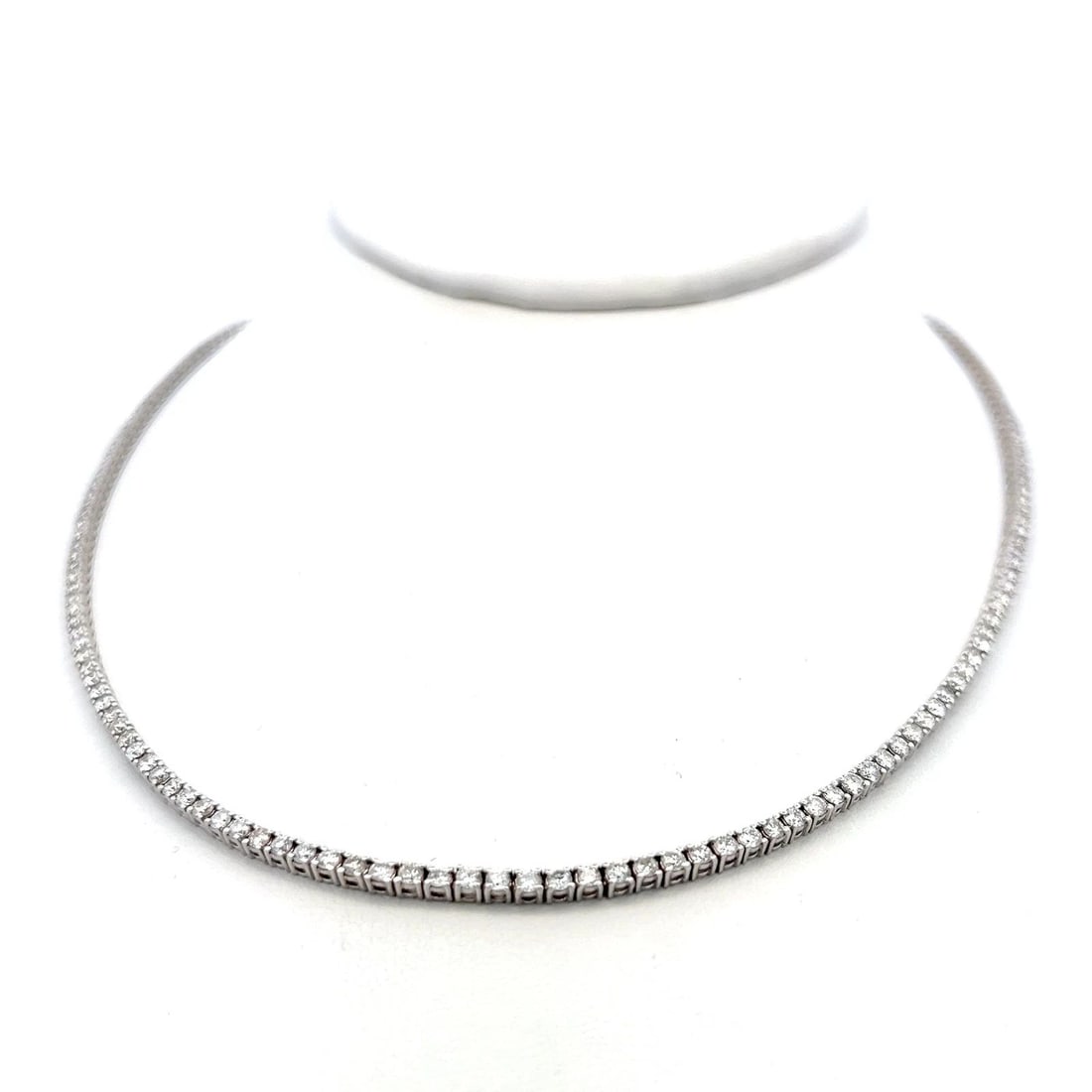 6.03 CARAT ROUND BRILLIANT E VS1 DIAMOND 14K WG RIVIERA NECKLACE (1 of 2)