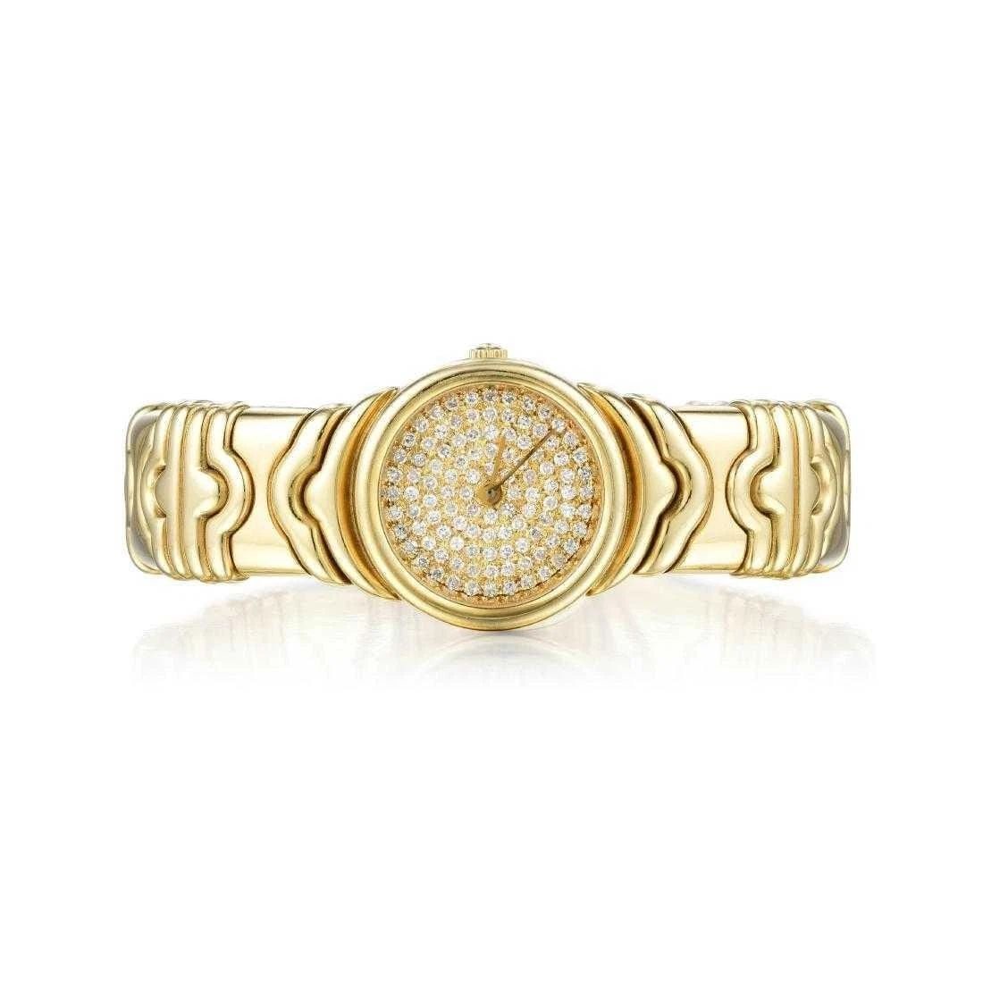 1.32 CARAT ROUND BRILLIANT G VS1 DIAMOND 18 KARAT YELLOW GOLD WRIST WATCHES (1 of 2)