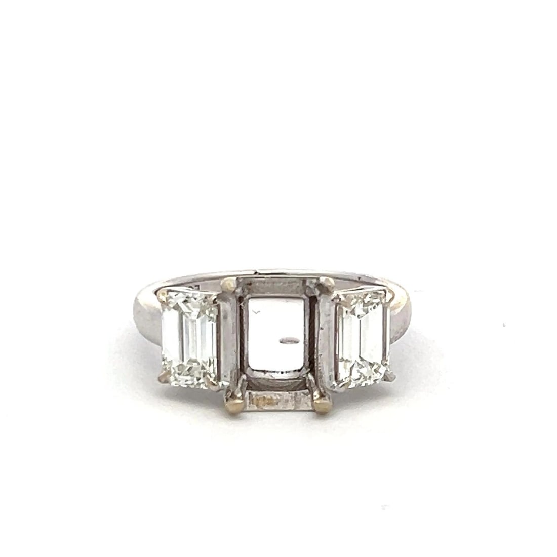 1.60 CARAT EMERALD CUT D VS1 DIAMOND HOLDS 3CT PLATINUM SEMI MOUNT RING (1 of 2)