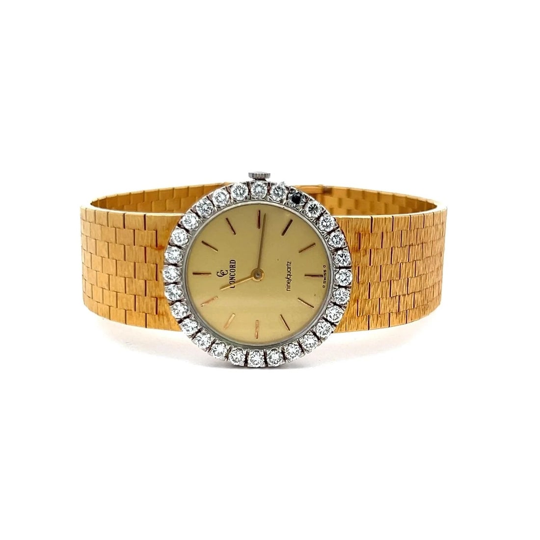 CONCORD 1.56 CARAT ROUND BRILLIANT F VS DIAMOND 18 KARAT YELLOW GOLD WRIST WATCH (1 of 2)