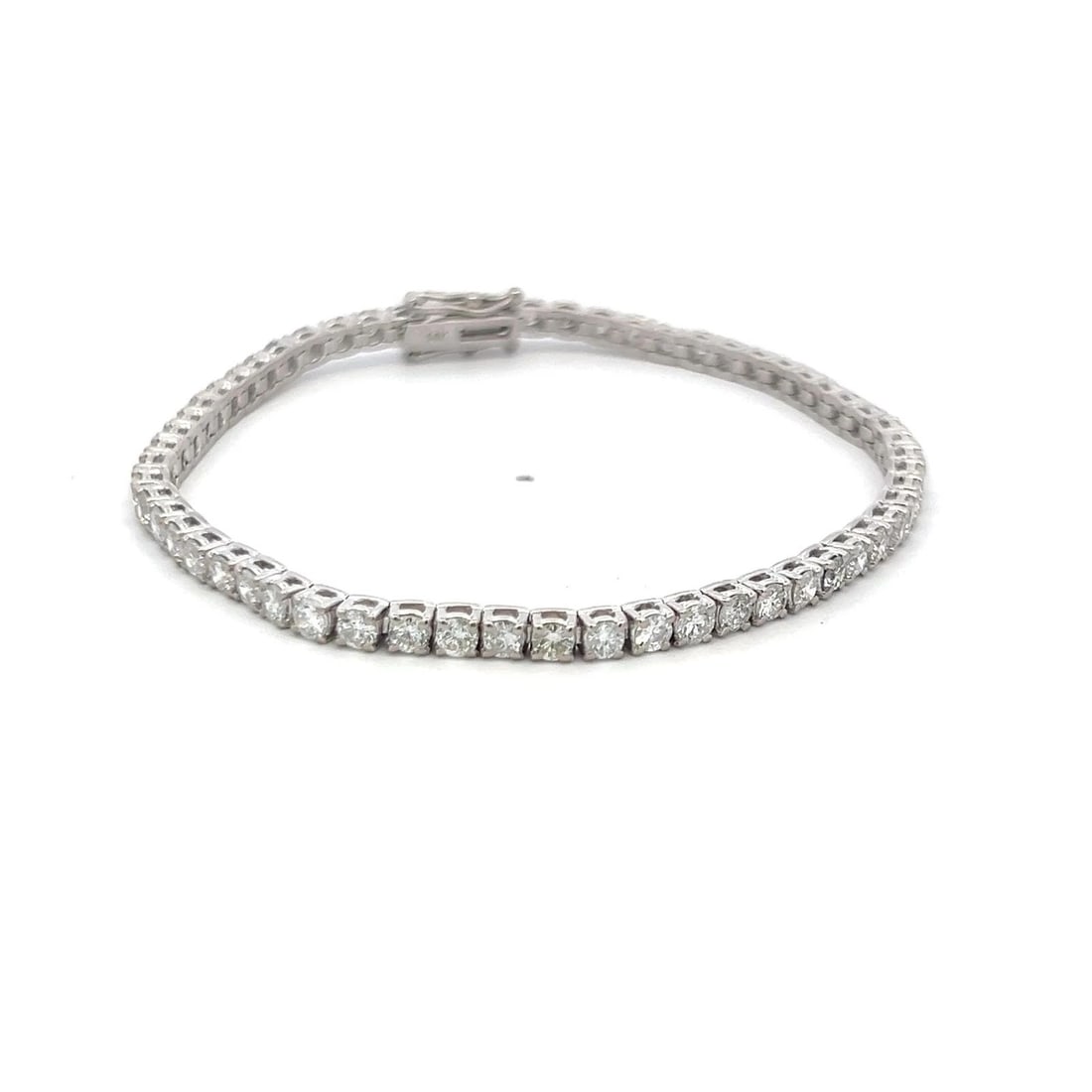 4.83 CARAT ROUND BRILLIANT DIAMOND 14 KARAT WHITE GOLD TENNIS BRACELET (1 of 2)