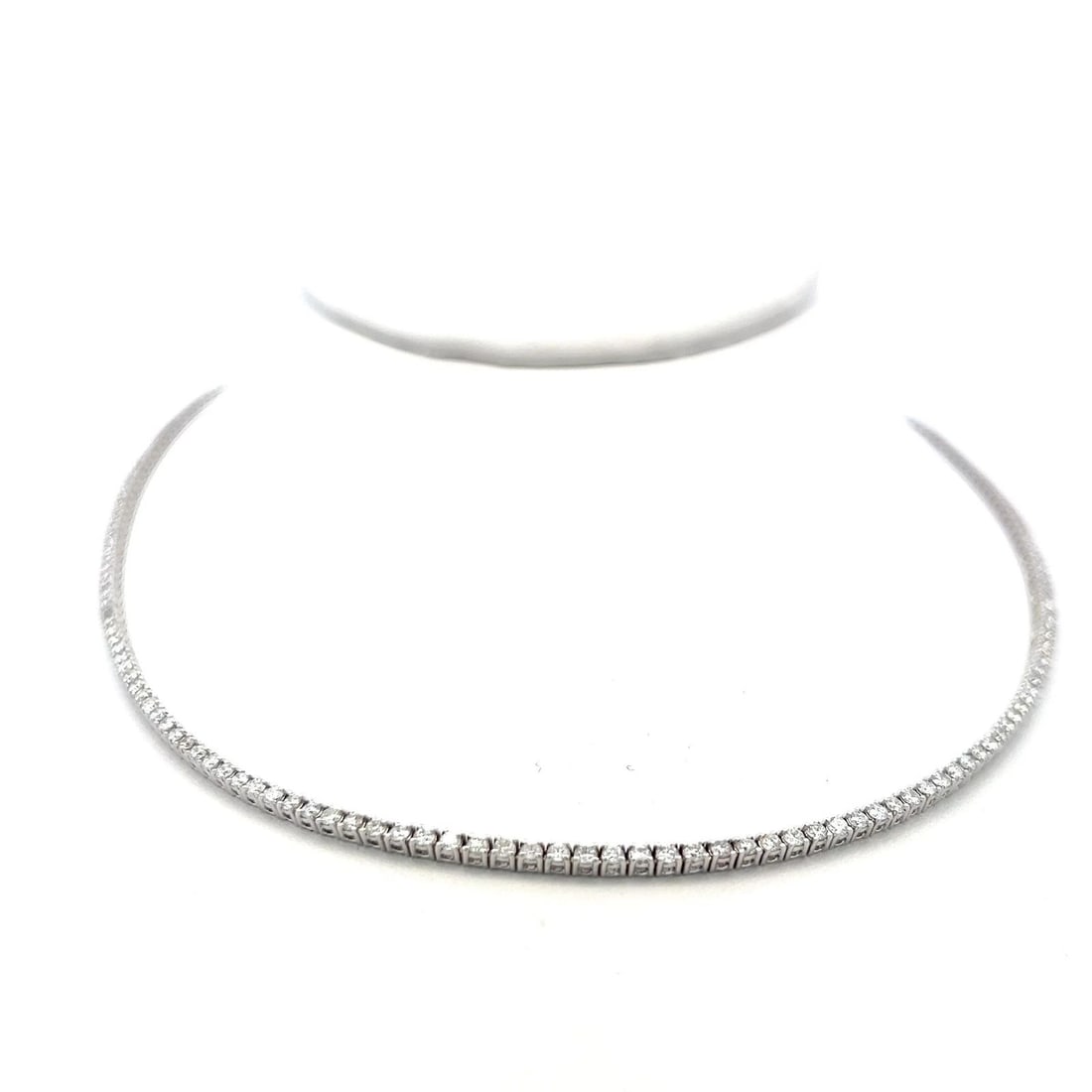 4.87 CARAT ROUND BRILLIANT G VS1 DIAMOND 14 KARAT WHITE GOLD RIVIERA NECKLACE (1 of 2)