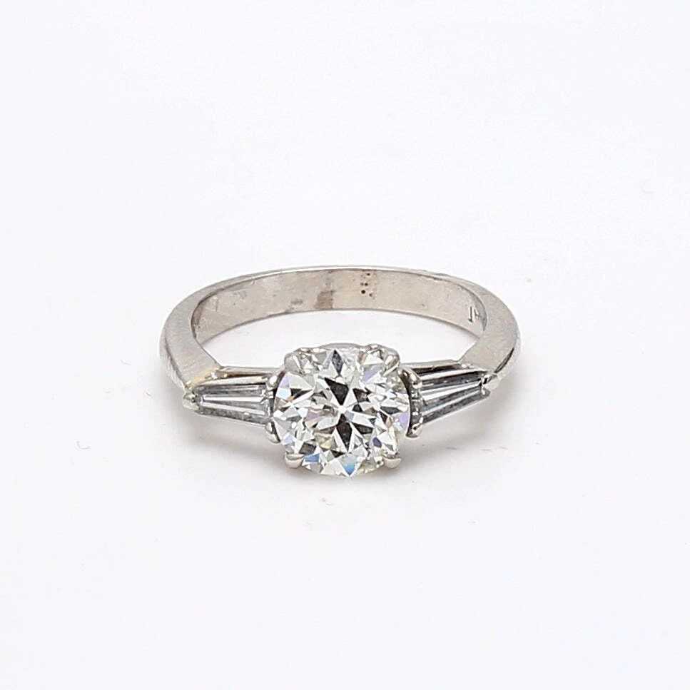 1.57 CARAT CIRCULAR BRILLIANT CUT & OTHER DIAMOND PLATINUM ENGAGEMENT RING (1 of 2)