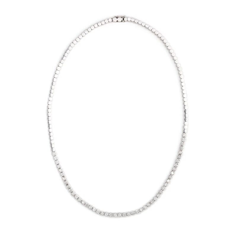 3.00 CARAT ROUND BRILLIANT I SI2 DIAMOND 18K WG RIVIERA NECKLACE (1 of 2)