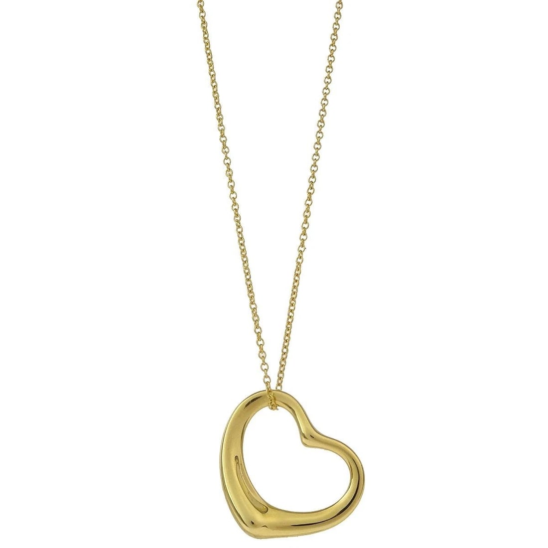 TIFFANY & CO. OPEN HEART PENDANT NECKLACE 750 GOLD (1 of 2)