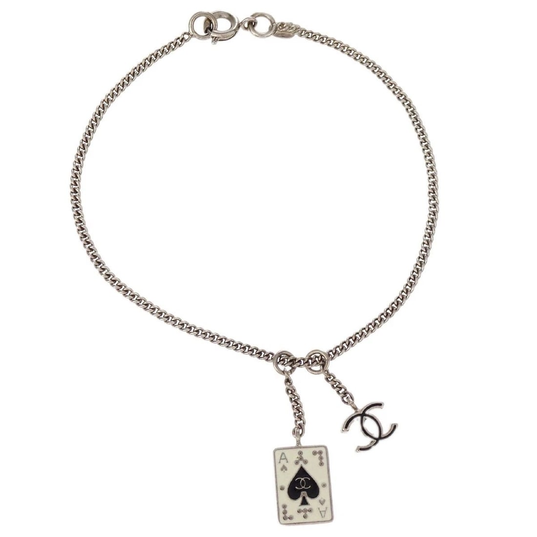 CHANEL SILVER CHAIN CC TRUMP BRACELET 05A 195601: CHANEL SILVER CHAIN CC TRUMP BRACELET 05A 195601 DESCRIPTION Exterior : A+: VERY GOOD CONDITION!! Minor scratches. Other : - S : New or new without a tag. SA : Excellent condition. A : Good condition