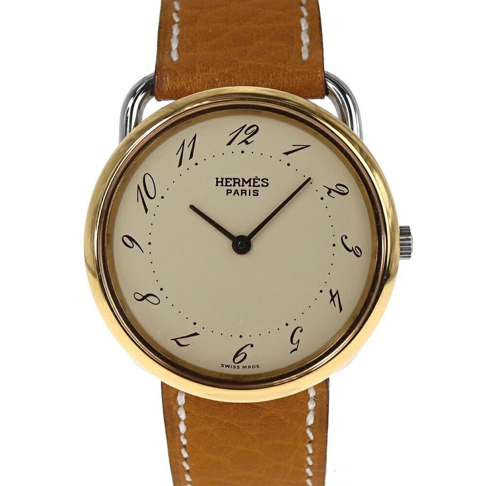 HERMES ARCEAU MEN'S WATCH: HERMES ARCEAU MEN'S WATCH FROM JAPAN G0626br>HERMES ARCEAU MEN'S WATCH FROM JAPAN G0626br>Item Description Brand HERMES Model number - Product name Arceau Material Case: Stainless steel (GP) Bracelet: