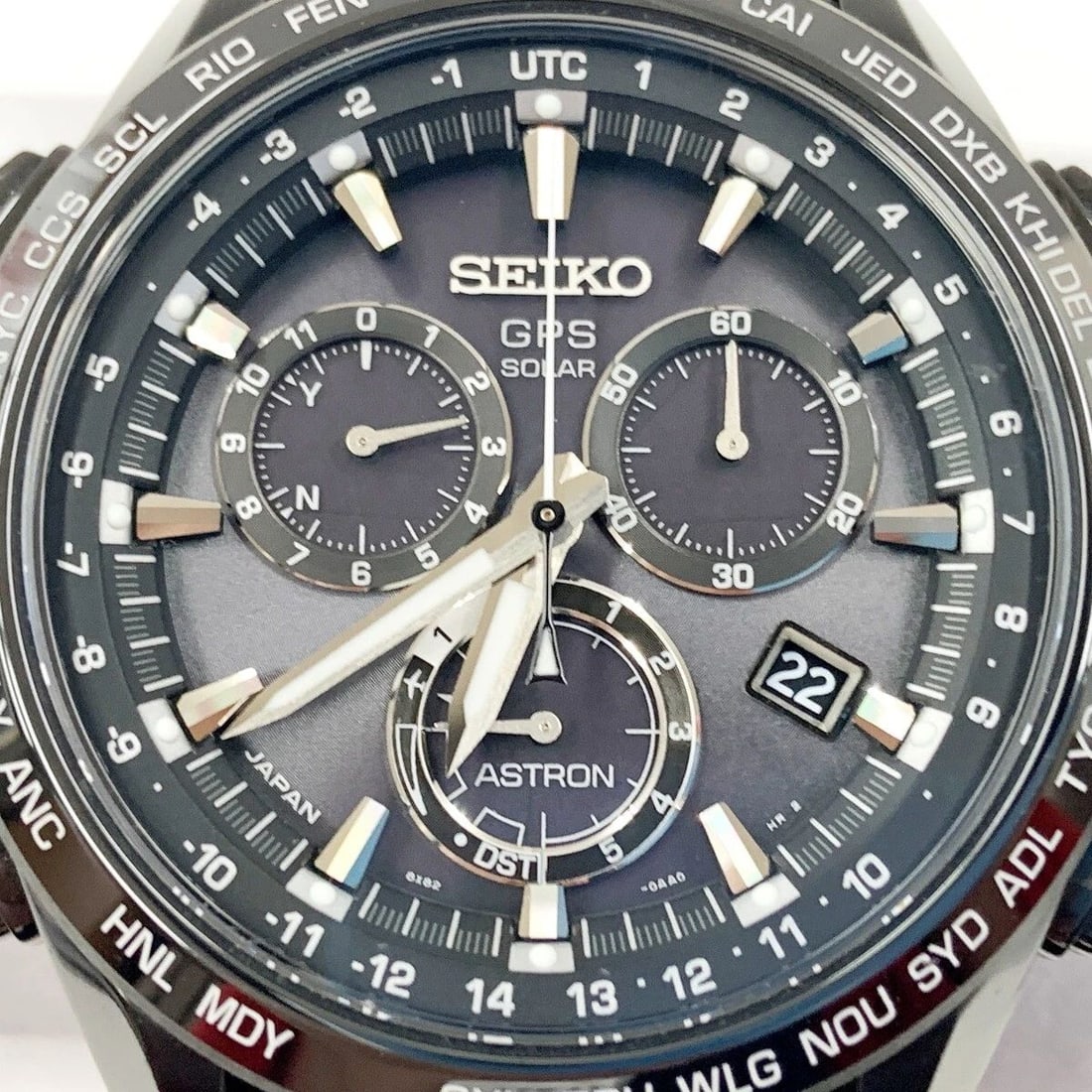 Seiko Pilot Flightmaster Chronograph 7t62 0eb0 Mens Wrist Watch