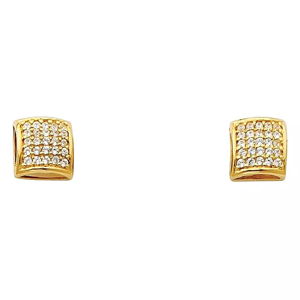 NEW 14K YELLOW GOLD FANCY CZ EARRINGS (ER316) 14K Yellow Gold NEW FANCY CZ EARRINGS (ER316) WEIGHT: (1 of 2)