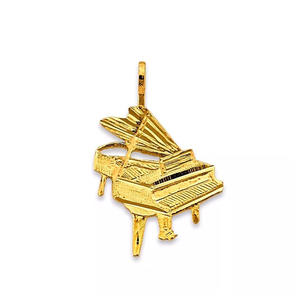 NEW 14K YELLOW GOLD PIANO PENDANT 14K YELLOW GOLD NEW PIANO PENDANT WEIGHT: 1.1g (1 of 2)