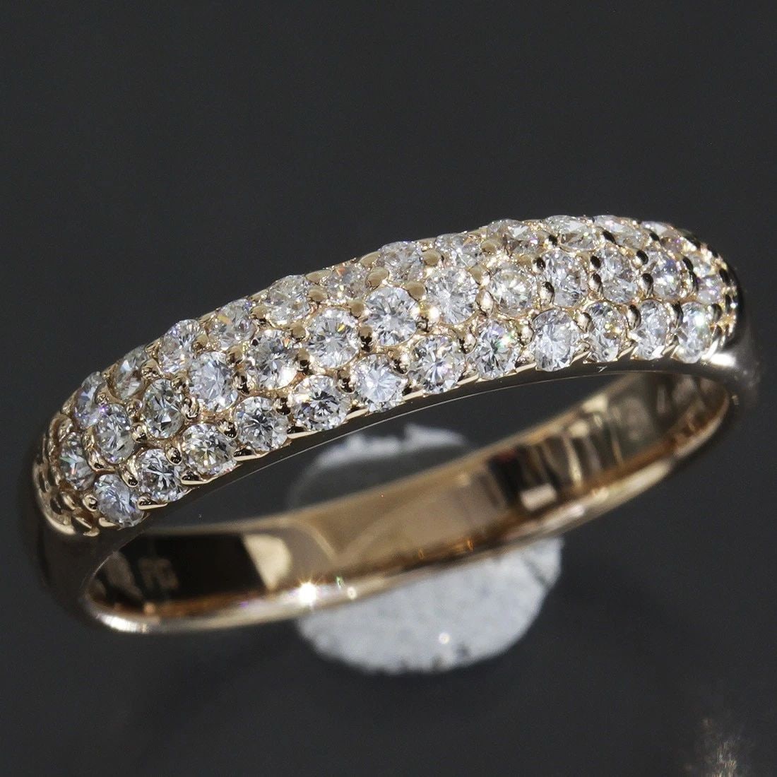 PONTE VECCHIO PAVÉ DIAMOND 0.4CT RING US 5 K18PG PINK GOLD 2.7G E1838 (1 of 2)