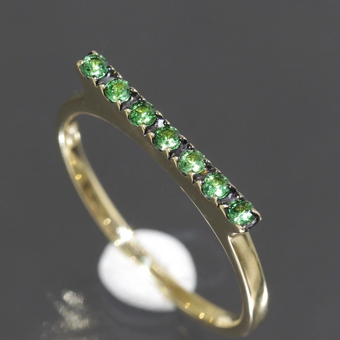 SIREN AZZURRO GREENSTONE RING US5.75 1.5MM 2G K18 YELLOW GOLD LADIES D9958 (1 of 2)