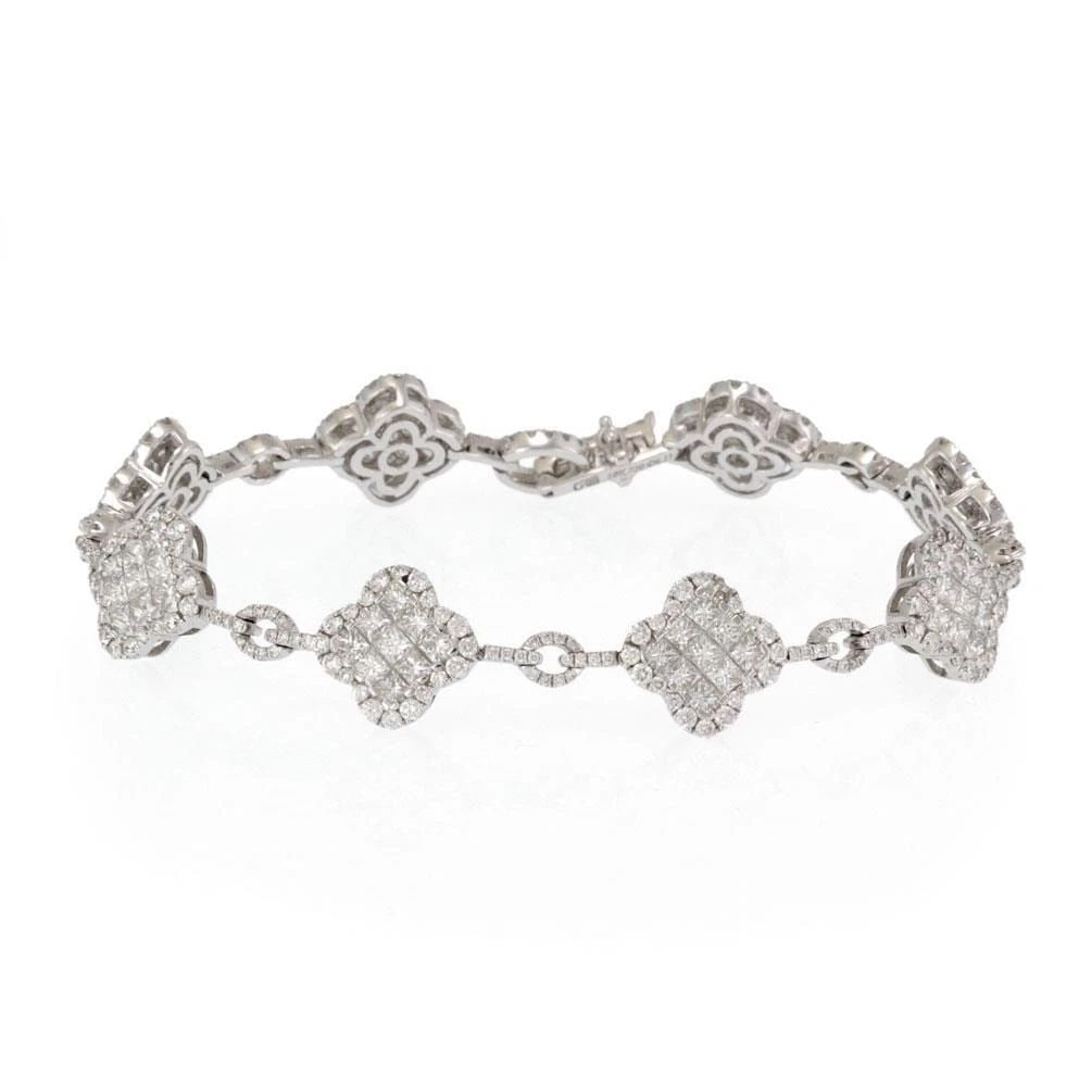 GREGG RUTH 6.13CT PRINCESS ROUND CUT DIAMOND 18K GOLD RHOMBUS LINK BRACELET: GREGG RUTH 6.13CT PRINCESS ROUND CUT DIAMOND 18K GOLD RHOMBUS LINK BRACELET Gregg Ruth 6.13ct Princess Round Cut Diamond 18k Gold Rhombus Link Bracelet Description This gorgeous authentic bracelet is