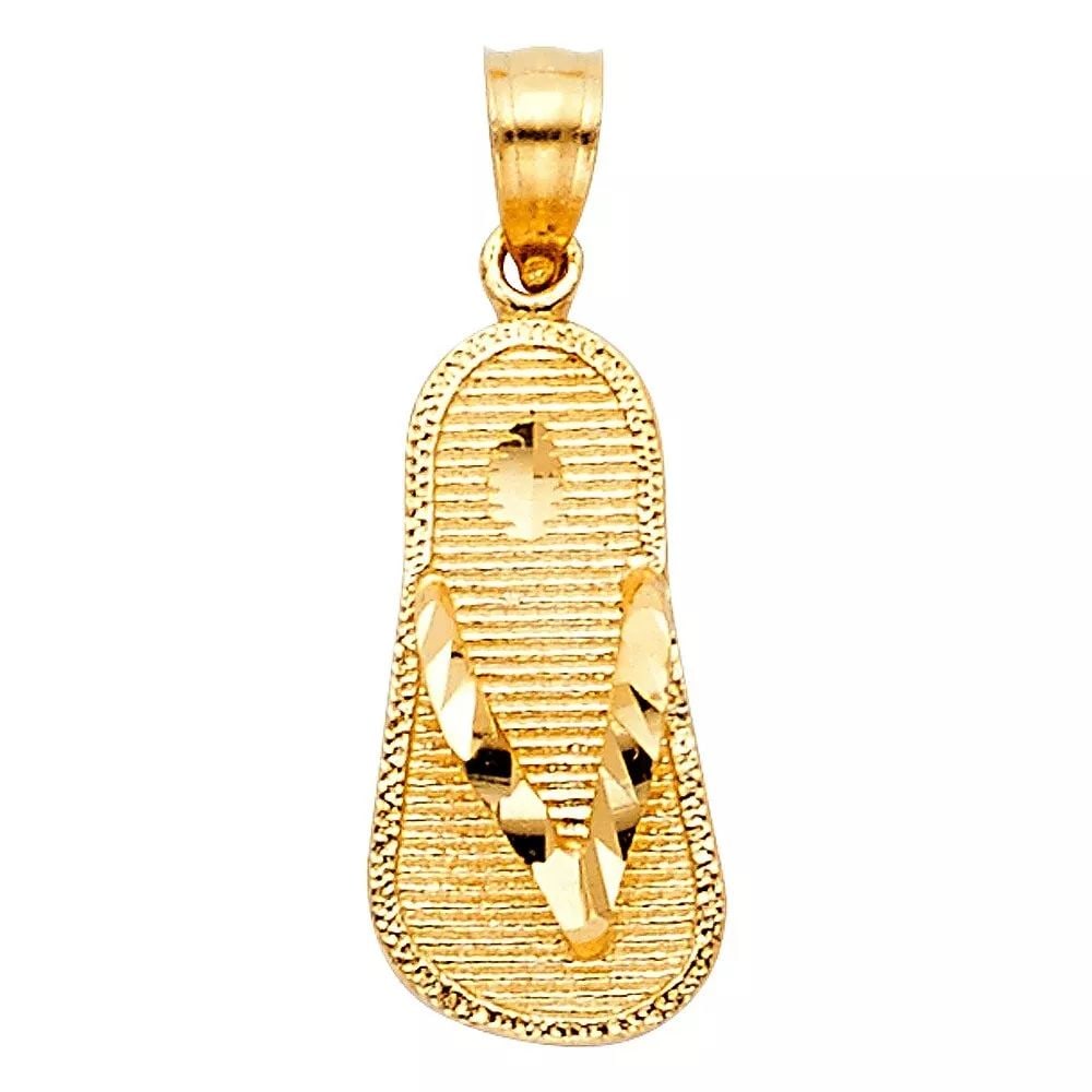 NEW 14K YELLOW GOLD SANDAL PENDANT (1 of 2)