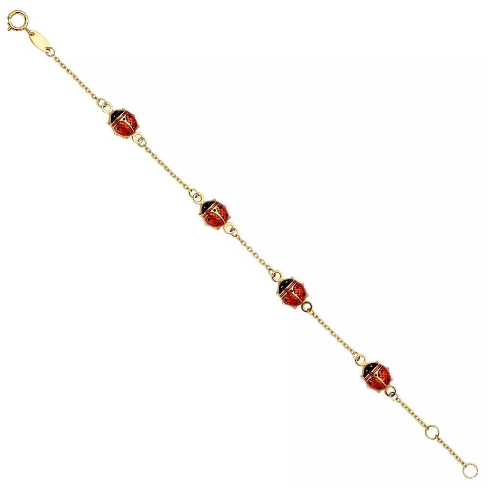 NEW 14K YELLOW GOLD LADY BUG BABY BRACELET: NEW 14K YELLOW GOLD LADY BUG BABY BRACELET 14K YELLOW GOLD NEW LADY BUG BABY BRACELET WEIGHT: 2.21 g