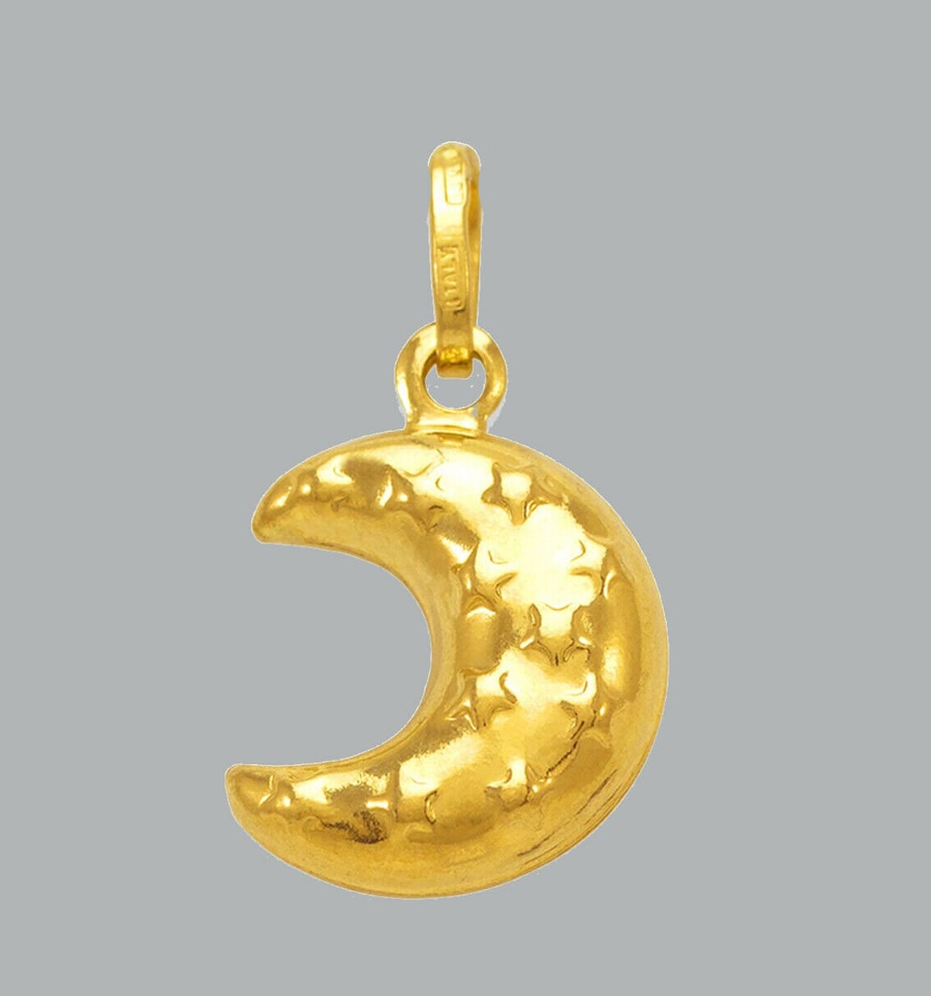 NEW 14K YELLOW GOLD STARS ON MOON PENDANT / CHARM (1 of 1)