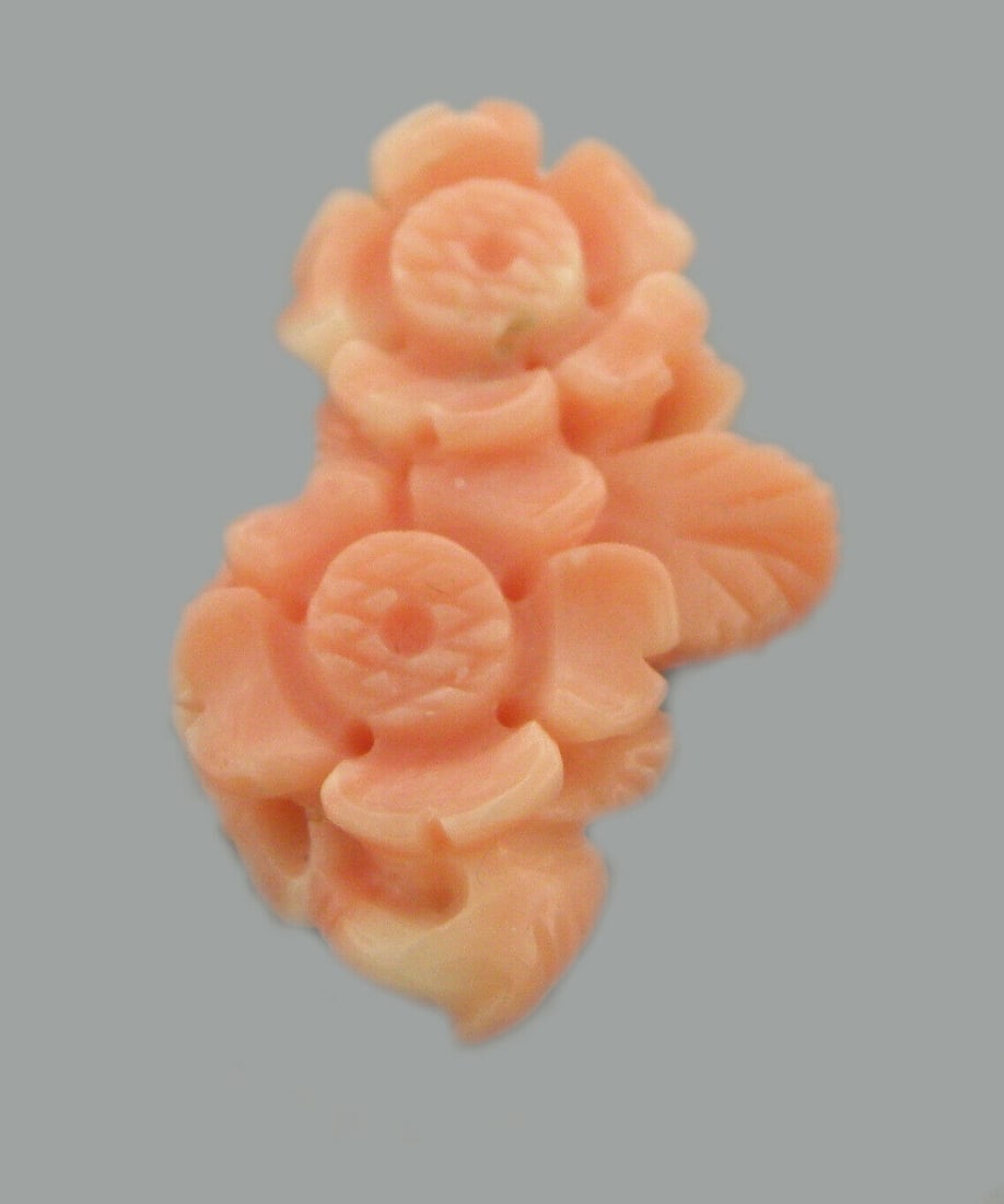 VINTAGE NATURAL UNTREATED PINK SALMON FLOWER CORAL 19.7 (1 of 2)