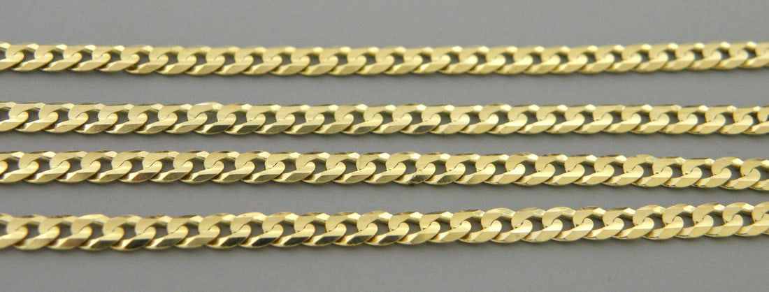 14K YELLOW GOLD CHAIN, 18" UNISEX CURB NECKLACE 3mm (1 of 2)