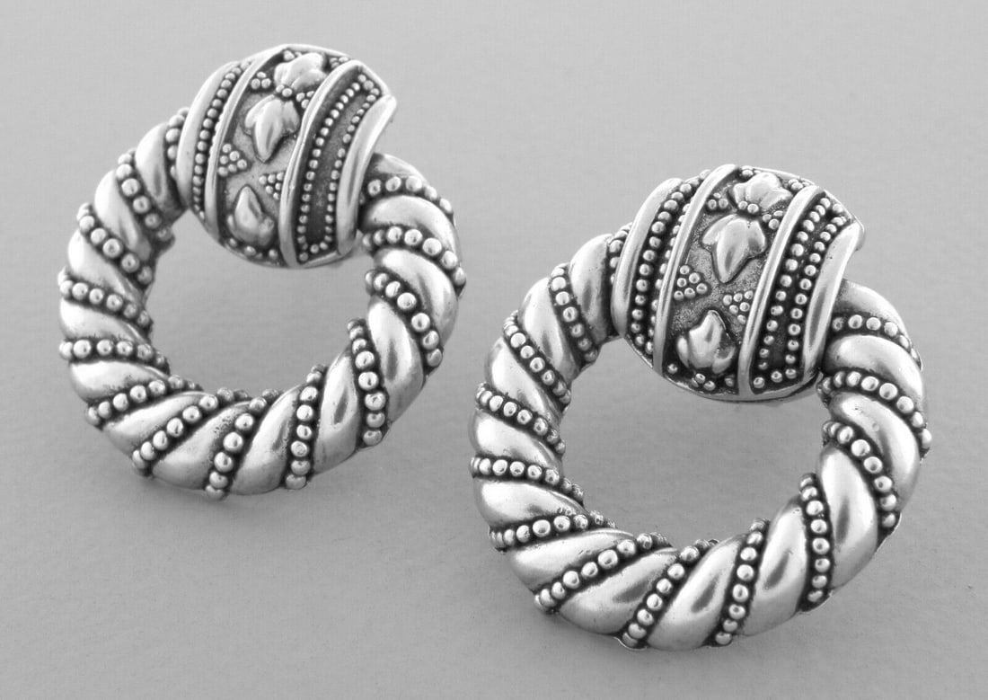 JOHN HARDY STERLING SILVER DOOR KNOCKER EARRINGS CLIP (1 of 2)