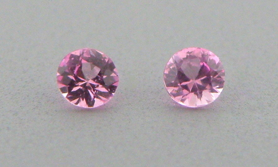 3.5mm MATCHING PAIR ROUND LOOSE NATURAL PINK SAPPHIRE (1 of 1)
