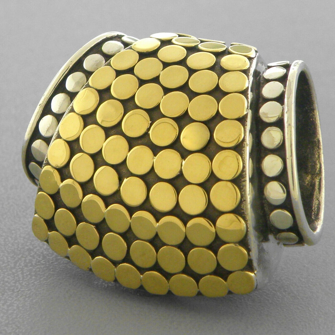 JOHN HARDY 18K GOLD SILVER LARGE DOT SLIDE PENDANT (1 of 2)