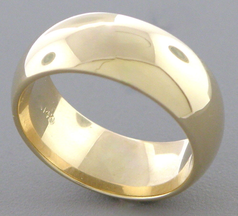 14K YELLOW SOLID GOLD 7MM COMFORT BAND WEDDING RING 8 (1 of 1)
