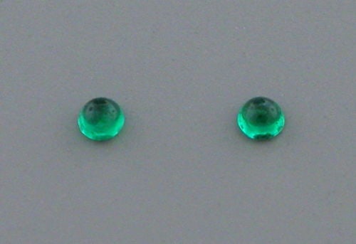 2mm ROUND MATCHING PAIR CABOCHON COLOMBIAN EMERALD (1 of 1)